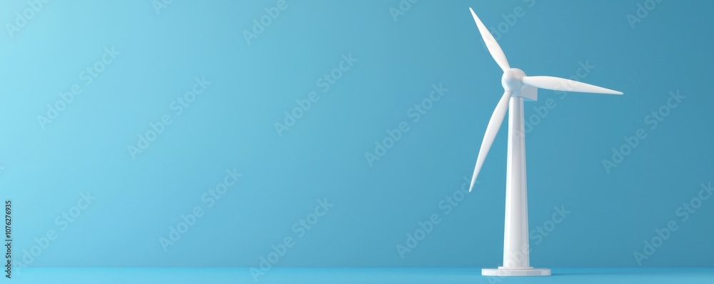 Net zero concept in energy transition. An illustration of minimalist wind turbine stands against a blue background, symbolizing renewable energy and sustainable technology Net zero concept in energy transition. An illustration of minimalist wind turbine stands against a blue background, symbolizing renewable energy and sustainable technology