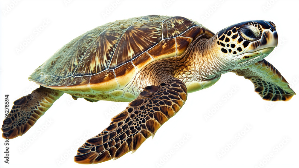 Obraz premium Transparent Elegance: Sea Turtle Gliding in Clear Water