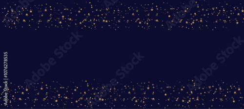 Dark blue background with golden big and little border stars and  dots,starry night design,can be used for New year banner