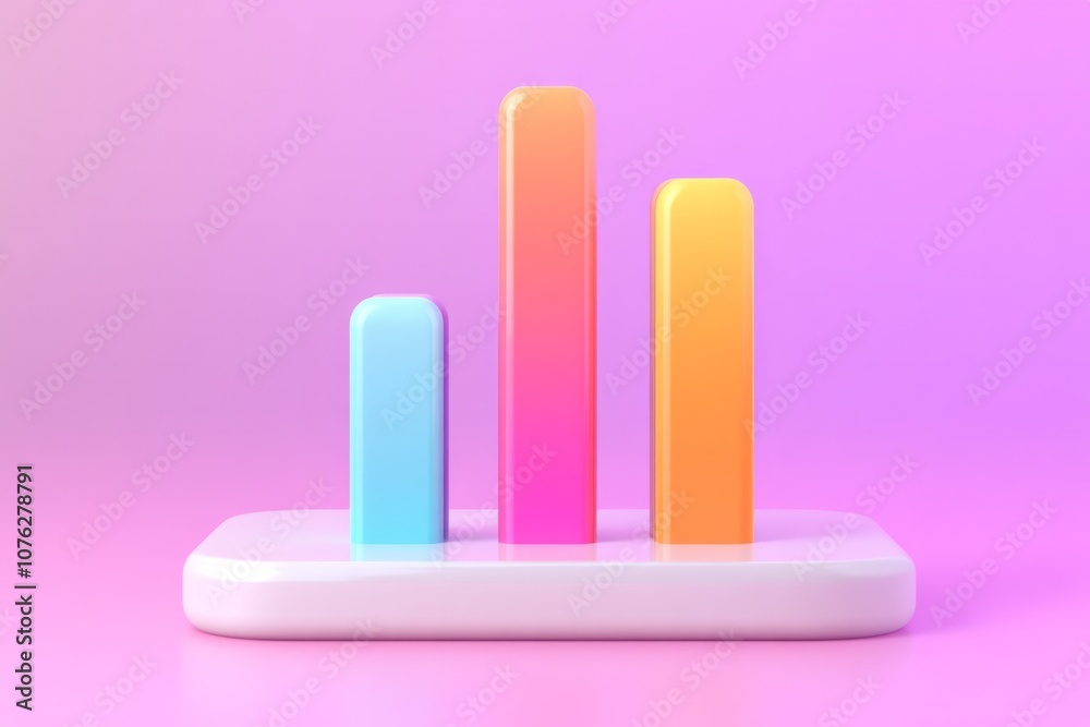 a 3d icon of a bar graph a 3d icon of a bar graph