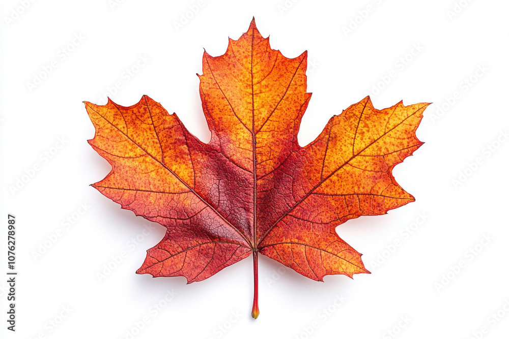 high definition close up image of single vibrant autumn leaf with intricate details and vivid colors, showcasing beauty of nature. leaf texture and veins are clearly visible high definition close up image of single vibrant autumn leaf with intricate details and vivid colors, showcasing beauty of nature. leaf texture and veins are clearly visible