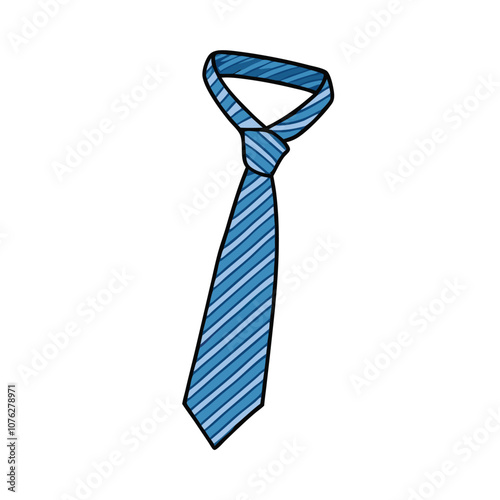 Vector Cartoon Illustration Single Classic Necktie on a isolated white background