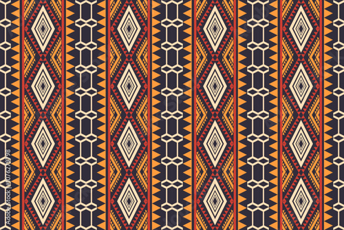 Abstract fabric pattern design, ancient tribal pattern design for fabric pattern. Shirts, pants, pillows, blankets, etc.