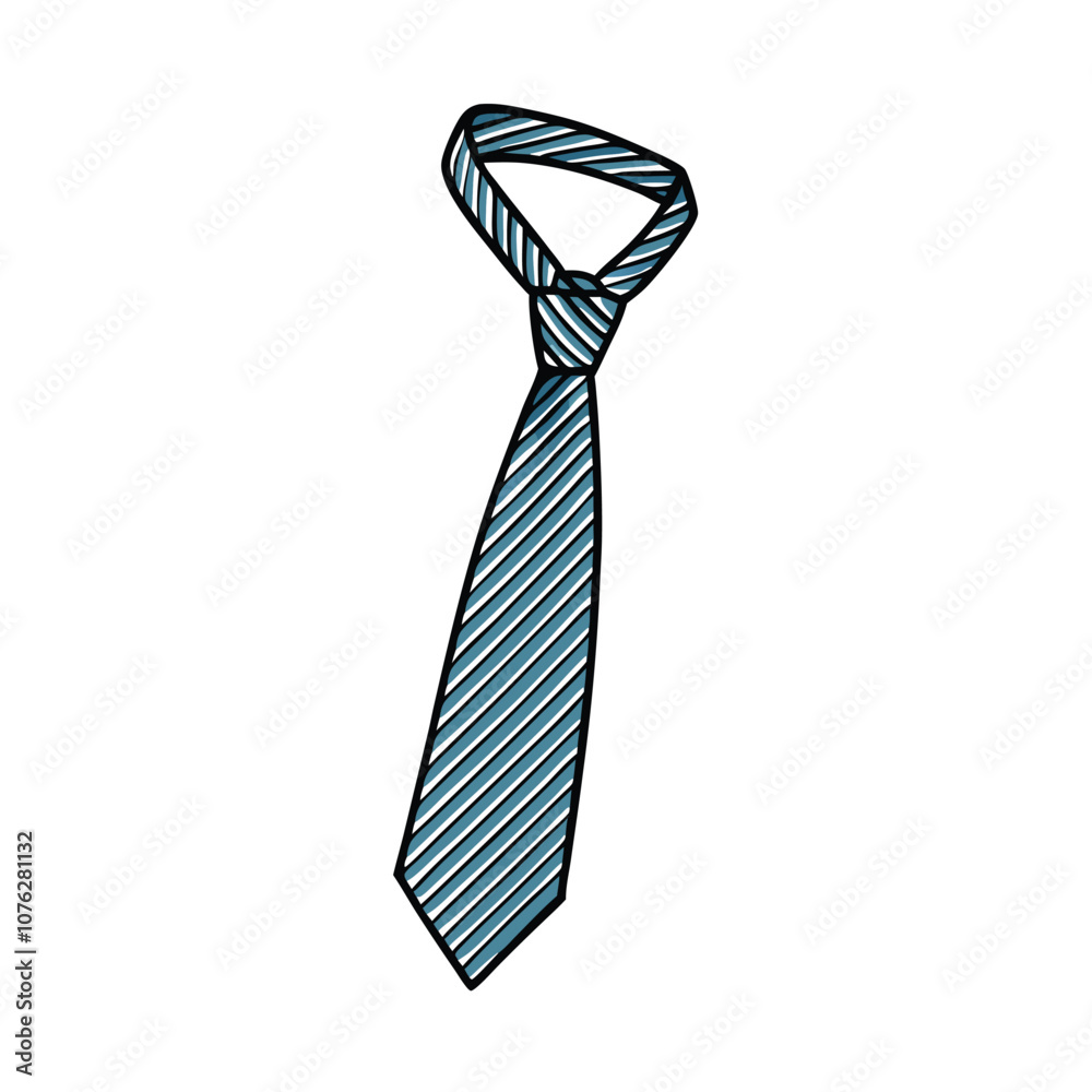 Vector Cartoon Illustration Single Classic Necktie on a isolated white background Vector Cartoon Illustration Single Classic Necktie on a isolated white background