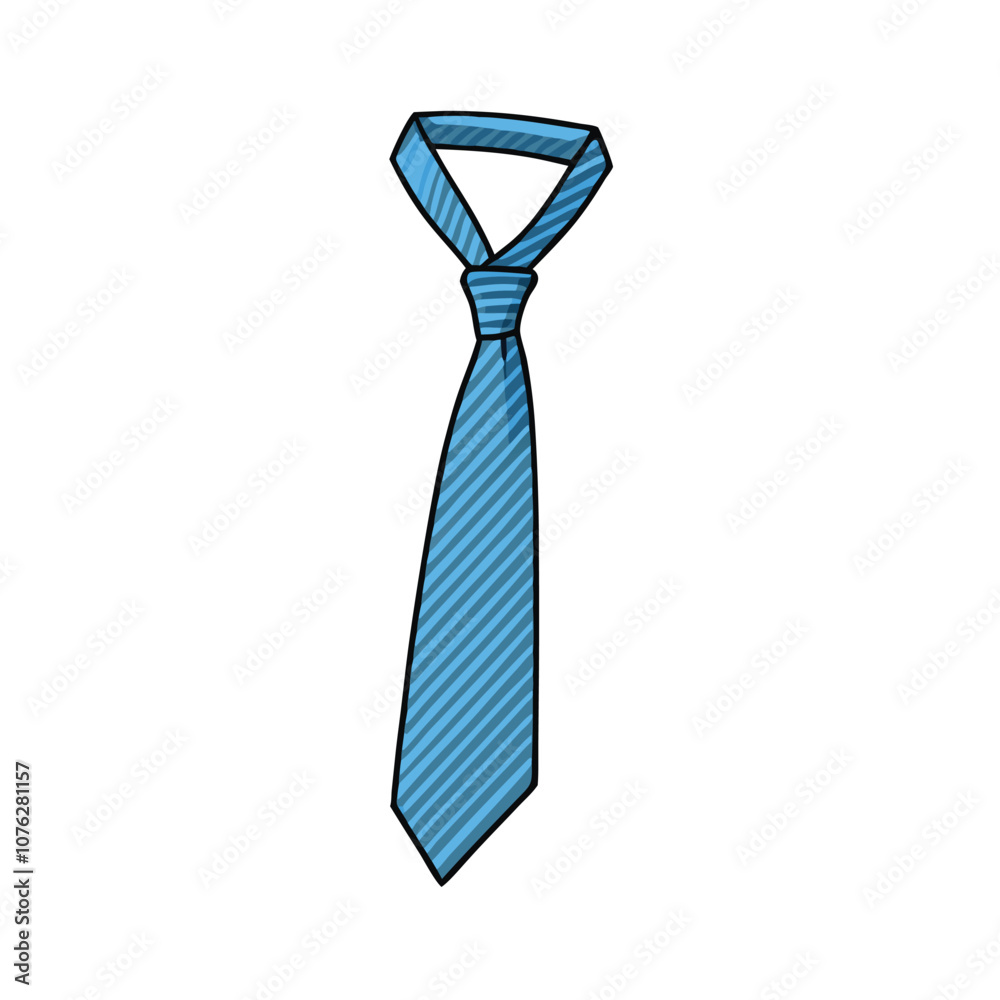 Vector Cartoon Illustration Single Classic Necktie on a isolated white background Vector Cartoon Illustration Single Classic Necktie on a isolated white background