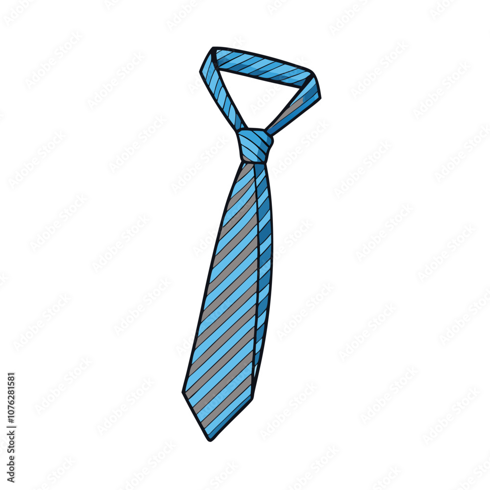 Vector Cartoon Illustration Single Classic Necktie on a isolated white background Vector Cartoon Illustration Single Classic Necktie on a isolated white background