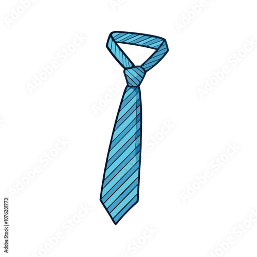 Vector Cartoon Illustration Single Classic Necktie on a isolated white background