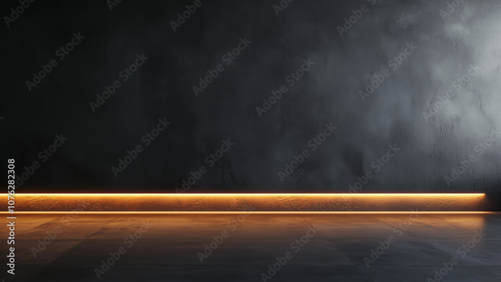 Modern Minimalist Interior: Dark Gray Wall with Subtle LED Lighting Modern Minimalist Interior: Dark Gray Wall with Subtle LED Lighting