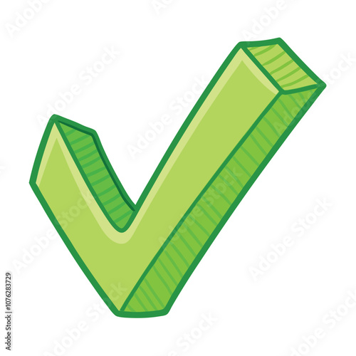 Vector Cartoon Light Green Ok Symbol Yes sign illustration