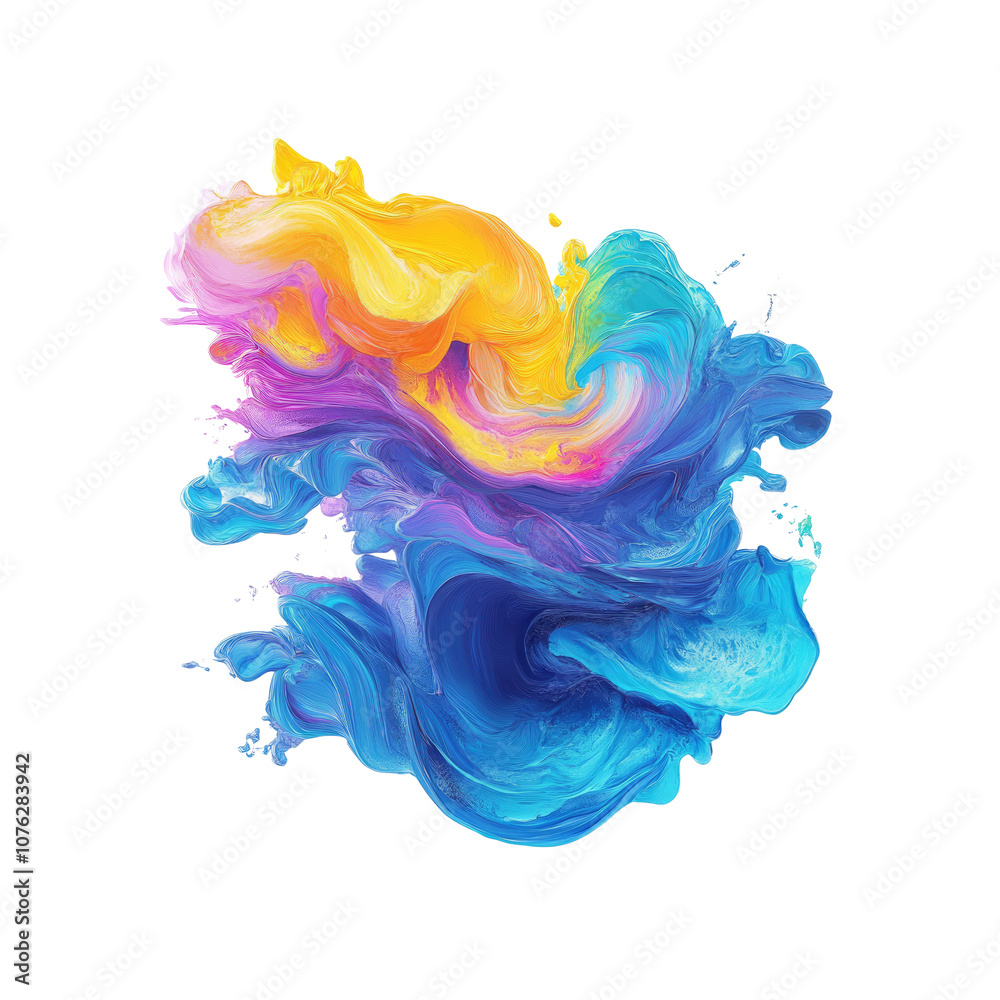Abstract Colorful Swirling Paint