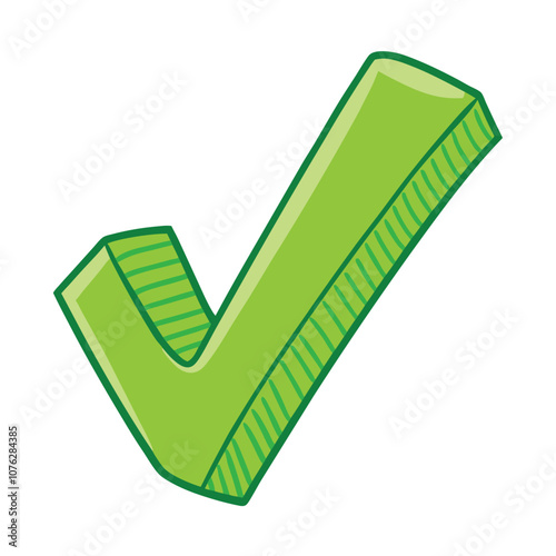 Vector Cartoon Light Green Ok Symbol Yes sign illustration