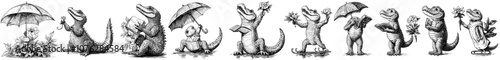 Funny alligator character, funny crocodile cartoon for babies. Africa jungle, today's funny nursery graphics.