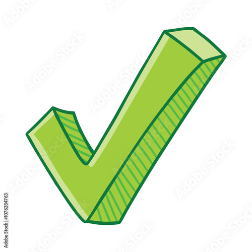 Vector Cartoon Light Green Ok Symbol Yes sign illustration