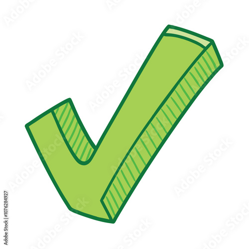 Vector Cartoon Light Green Ok Symbol Yes sign illustration