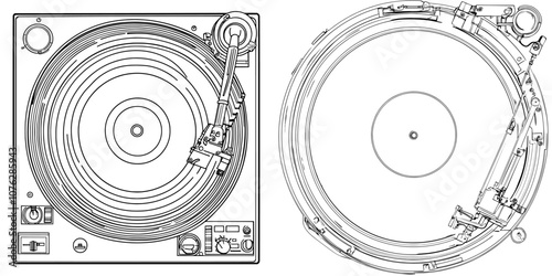The Technics SL-1210 turntable vinyl player is seen in a modern image