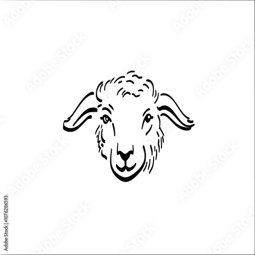 Icons for sheep in a continuous line drawing style. Lamb icon design in black and white. Icon design for sheep in a minimalist black line drawing style. Modern illustration style.