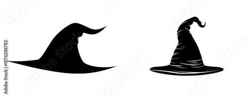 An old black hat isolated on white for Halloween