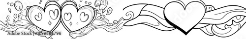 Continuous line drawing of a heart in modern illustration style, thin line design