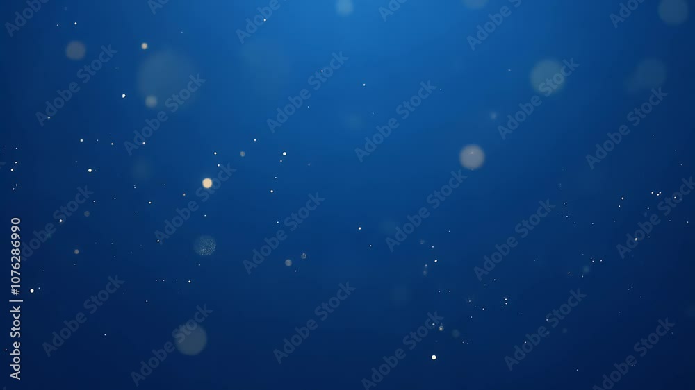 Particles floating up slowly, fading as they ascend into a dark blue background.