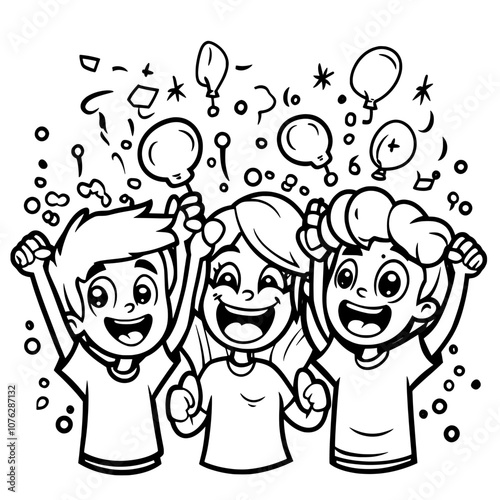Hands raised in cheer, linear icon. Editable stroke.