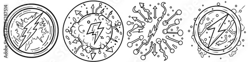 An editable energy reload stroke icon for a car. Energy reload, power, recharge, charge, renew, refresh, refill, boost, battery isolated on a white background.