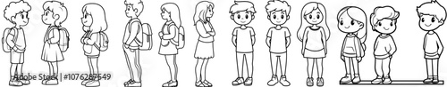 Continually use black line art as the symbol for social distancing.