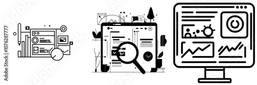 Modern SEO glyph icon. Search engine optimization sign. illustration of a symbol isolated from the background.
