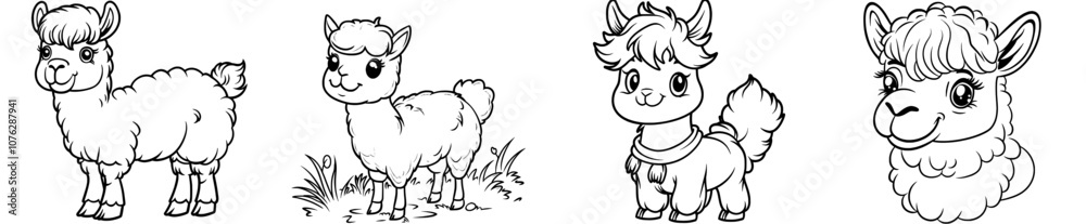 The alpaca and llama icons are simple black line illustrations. The alpaca and llama icons are simple black line illustrations.