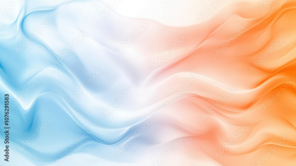 Obraz premium Abstract Colorful Background with Soft Flowing Waves in Blue and Orange Tones for Modern Designs and Creative Projects