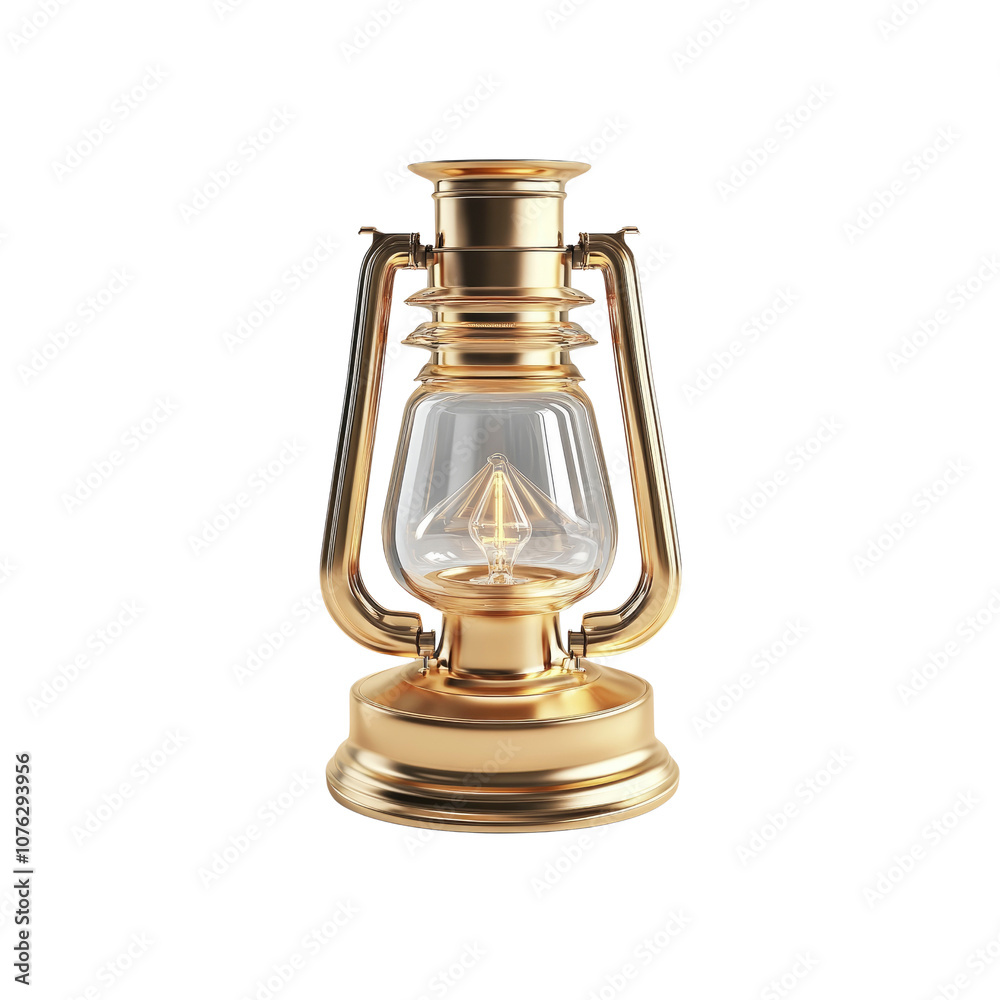 Golden Oil Lamp with Light Bulb Golden Oil Lamp with Light Bulb
