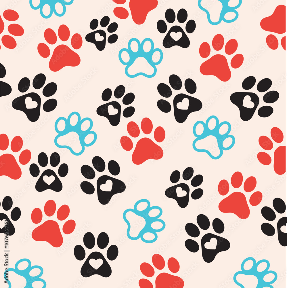Fototapeta premium Unique Paw Print Background Perfect for Animal Themes
