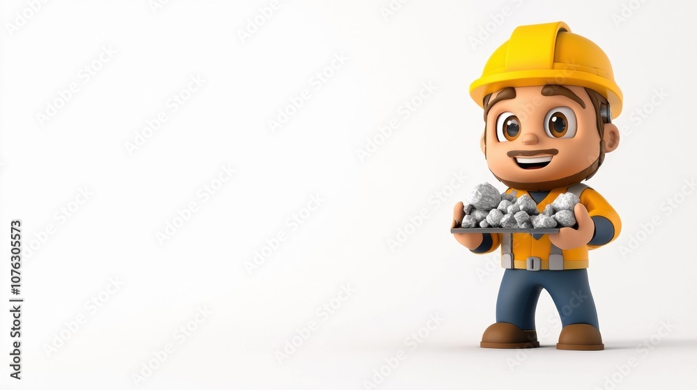 Friendly Construction Worker with Rocks for Kids Friendly Construction Worker with Rocks for Kids