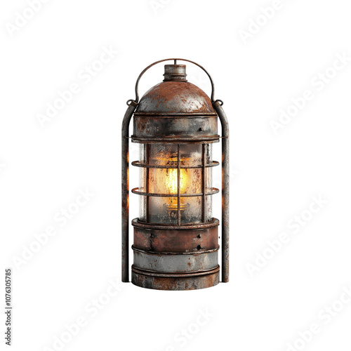 Rusty Lantern with Light