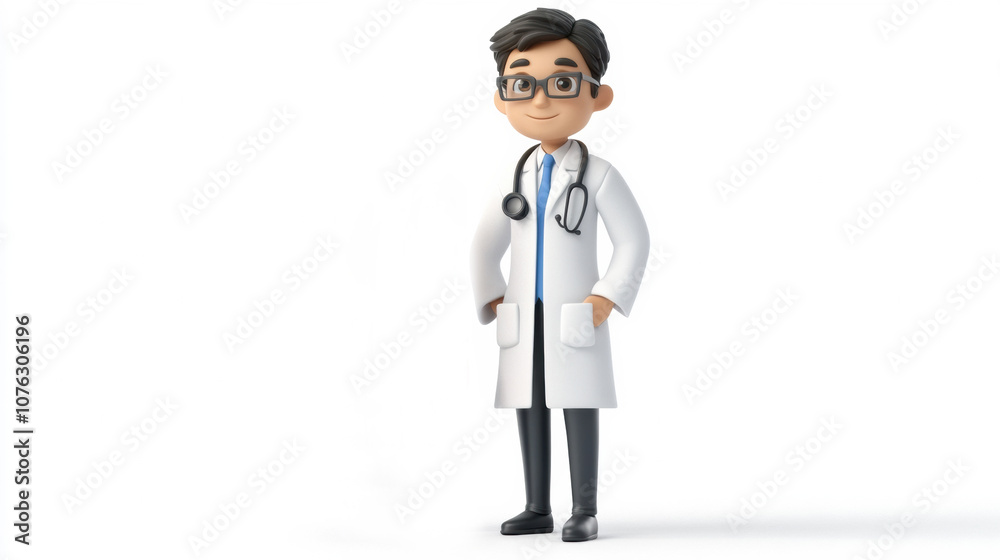 Friendly Cartoon Doctor Character Illustration Friendly Cartoon Doctor Character Illustration