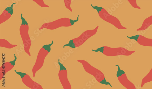 Cute spicy chili pattern background vector design
