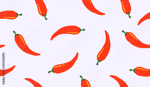 Cute spicy chili pattern background vector design