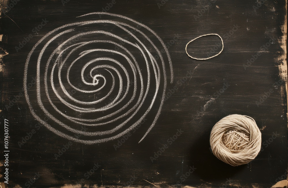 Chalk Spiral on Black. Chalk Spiral on Black.