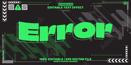 Error editable text effect in new modern trend style
