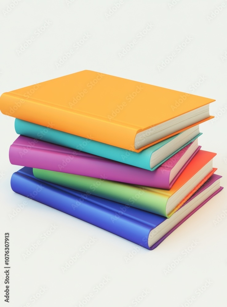Colorful Book Stack. Colorful Book Stack.
