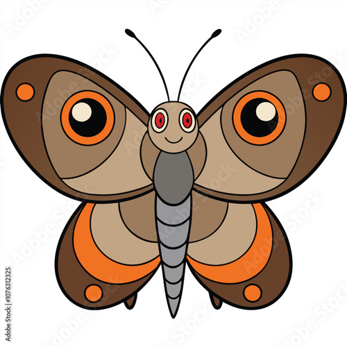 Common Buckeye butterfly vector illustrations on a white background.