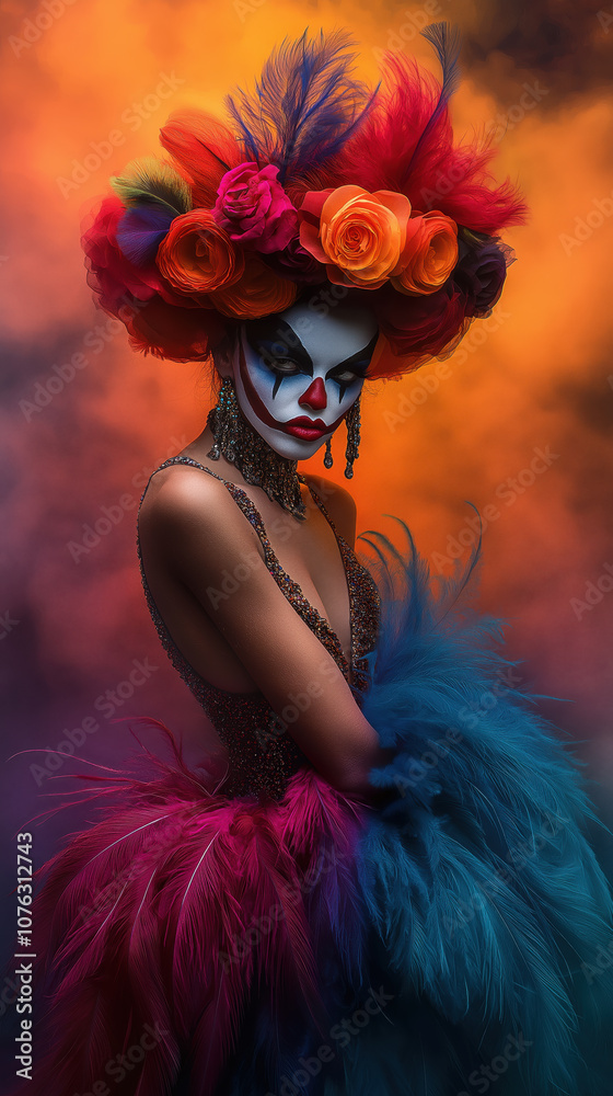 Naklejka premium Frau Clown