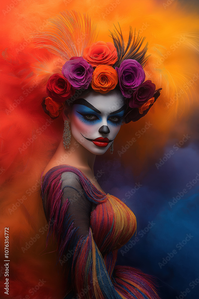 Naklejka premium Frau Clown