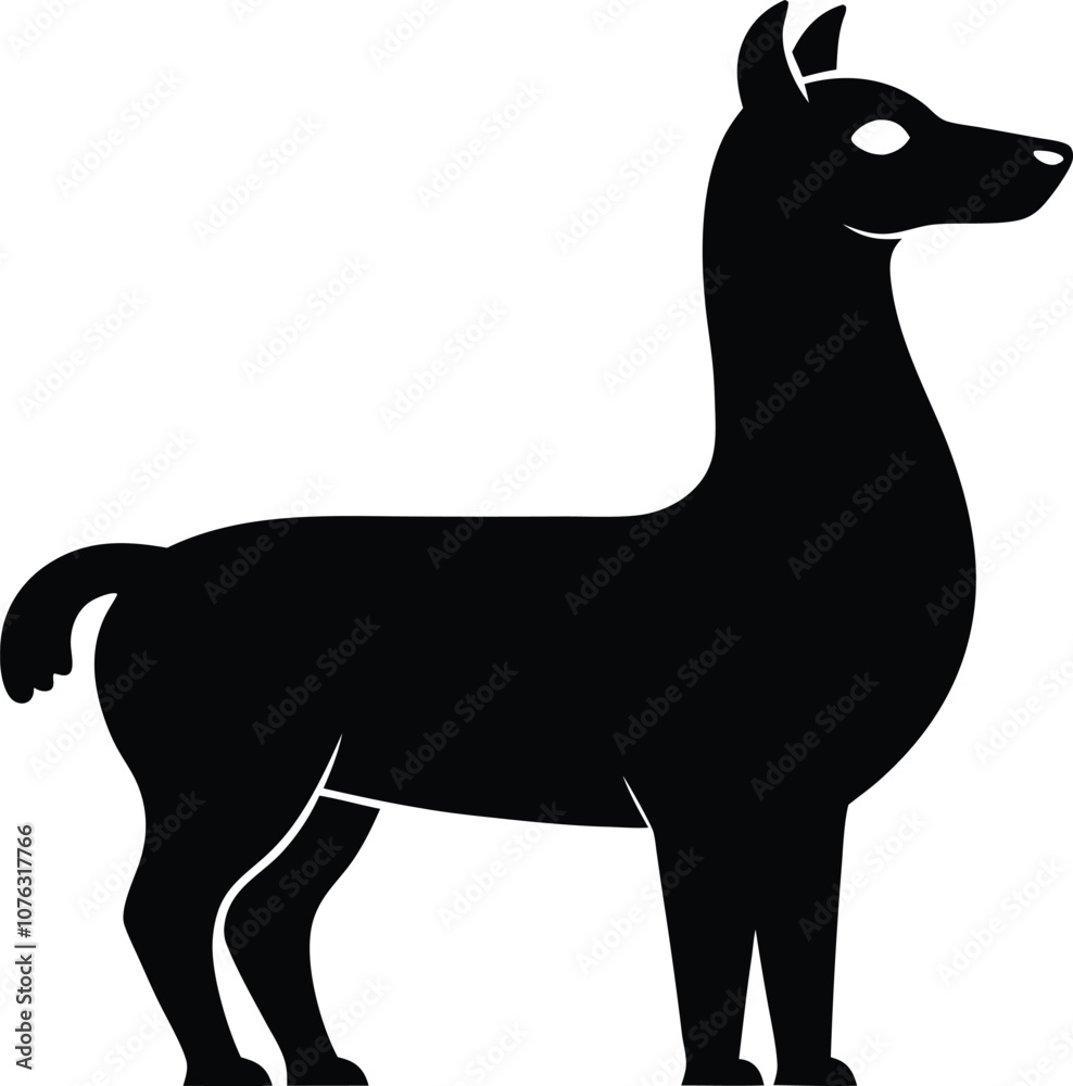 llama silhouette , animal silhouette alpaca Silhouette vector black