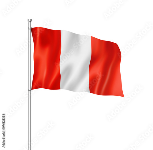 Fotografie peruvian flag isolated on white