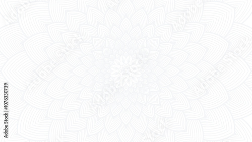 Round mandala on dreamy peach fuzz gradient background. Translucent mesh pattern in the form of a mandala. Mandala with floral patterns.Gradient background with round mandala.Vishal 