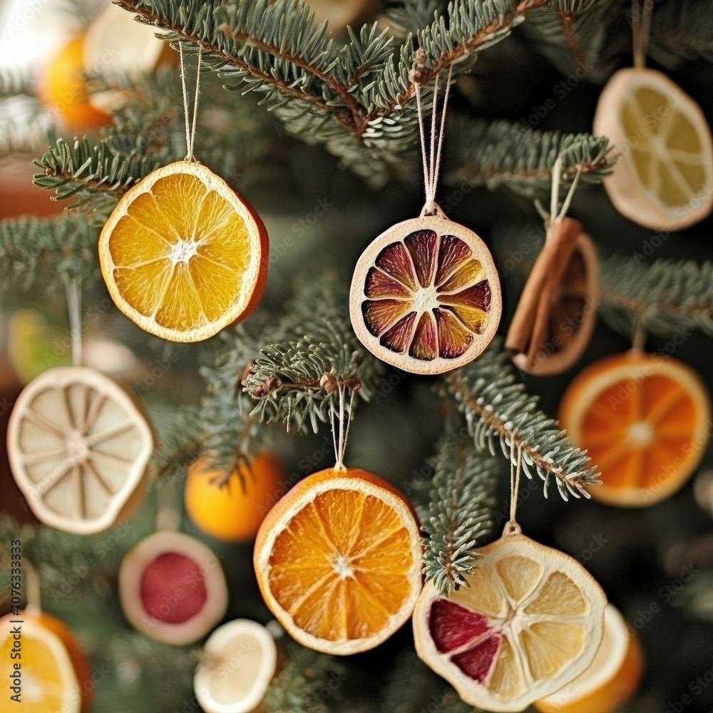 Eco-Friendly Tree Decorate with DIY ornaments made from natural or upcycled materials like dried citrus slices, cinnamon sticks, paper stars, or salt dough Eco-Friendly Tree Decorate with DIY ornaments made from natural or upcycled materials like dried citrus slices, cinnamon sticks, paper stars, or salt dough