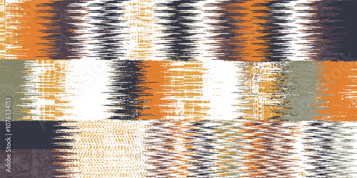 Motif ethnic handmade beautiful Ikat art.Ikat ethnic tribal, boho colors seamless wallpaper. Ethnic Ikat abstract background art.Illustration for greeting cards, printing and other design project.