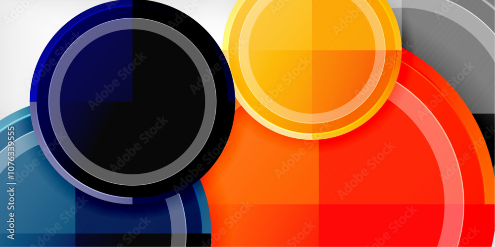 Obraz premium Minimal geometric abstract background. Circle triangle design