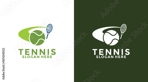 Power Ball Tennis logo vector, Tennis Sport Logo Designs Template with Swoosh ball tennis vector icon