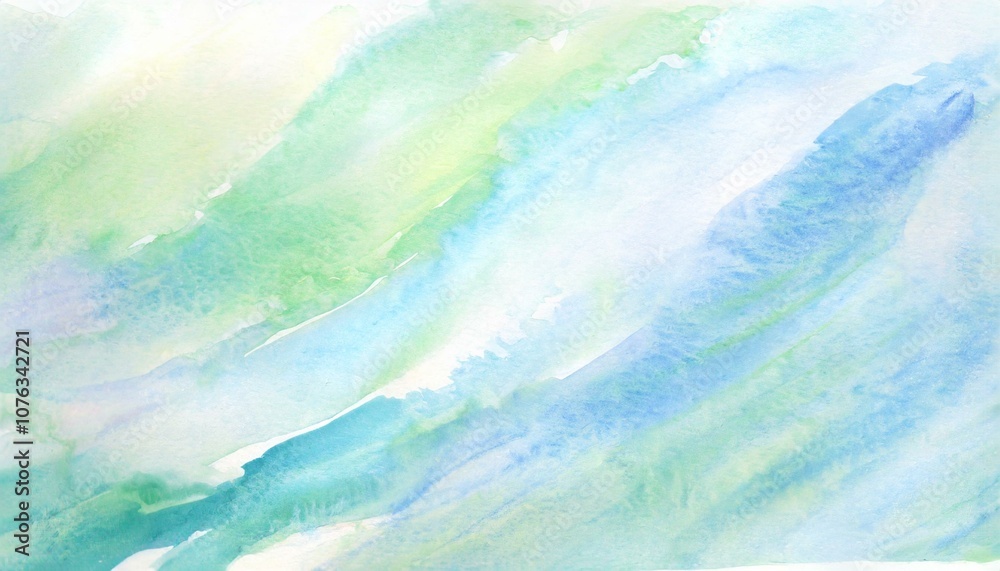 Fototapeta premium Refreshing abstract watercolor painting in blue and green